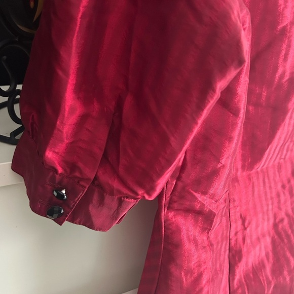 Cleo Crimson Ruby Red Button-Up Blouse Small - Picture 10 of 16